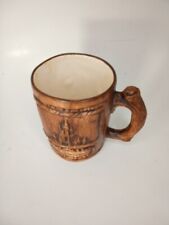 Vintage Walt Disney World Mug Brown Ceramic Textured Faux Wood Cup picture