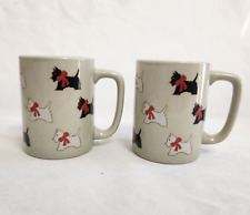 Vintage Otagiri Scottish Terrier Scotty Dog Coffee Mugs Cups Stonewear Pair picture