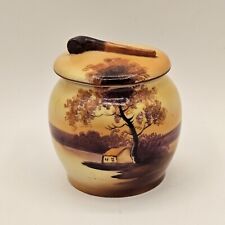 Antique 1920's Noritake Morimura Bros Hand Painted Pipe Tobacco Jar  picture