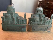 Antique First Church Of Christian Scientists Boston Massachusetts Metal Bookends picture