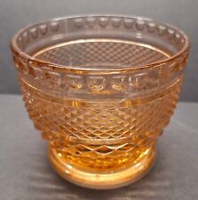 Vintage Pink Depression Glass Beaded Diamond Block Trinket Candy Dish picture