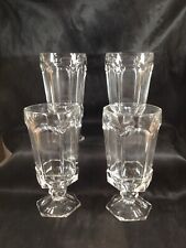 Fostoria Clear Virginia Pedestal Glass Iced Tea Glasses 6-7/8” Set of 4 picture