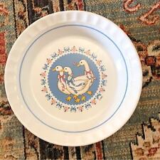 Vintage 80s Ribbon Geese Pie Plate Treasure Craft picture