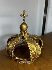 Vintage Crown For Religious Church Ceremonial Orthodox Gold Painted, Leaf Design picture