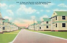 Cheyenne WY, Fort Francis E Warren Replacement Center Barracks, Vintage Postcard picture
