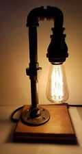Retro Industrial Pipe Desk Lamp steampunk style with vintage edison bulb picture