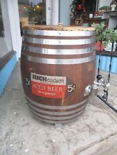 Vintage Richardson 5 Cent Root Beer Wood Barrel Dispenser picture