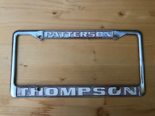 Vintage Patterson CA Thompson Dealership Metal License Plate Frame California picture