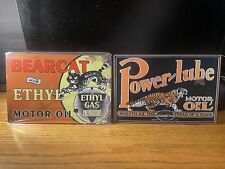POWER-LUBE & BEARCAT GAS/ MOTOR OILMETAL SIGN 8X12” NIP FOR SHOP-MAN-CAVE-OFFICE picture