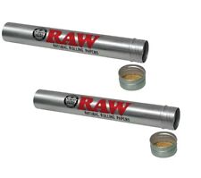 2X - RAW® Rolling Papers METAL KING SIZE CONE STORAGE TUBES AirTight Screw Top picture