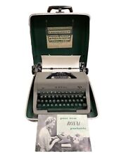 1950's Royal Portable Manual Typewriter , Quiet Deluxe , Green Keys & Case picture
