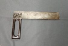 Vintage Antique Tri or T Square, Cast Iron Handle, Steel Blade, 6