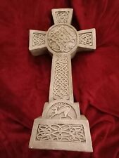 Beautiful handcrafted Large Grey Heavy 3d Design Cross With Wide Base picture