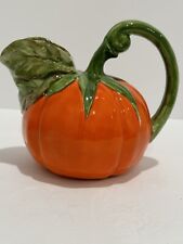 Small Orange Ceramic Tomato Or Pumpkin Shaped Pitcher/Jug 5” picture