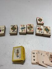 Vintage Lot Of 6  Card Wooden Match Box With Wood Matches One Playing Card IR picture