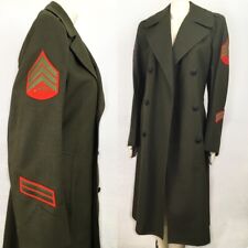 Vintage US Military Issued green wool peacoat overcoat mens 36R Vietnam War picture