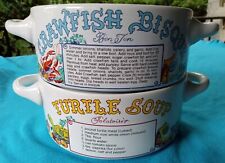 Vintage 2 LJUNGBERG COLLECTION SOUP BOWLS Recipes CRAWFISH BISQUE & TURTLE SOUP picture