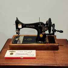 Stunning 1951 Singer Sewing Machine 128  Hand Crank Centennial Badge Tested picture