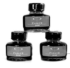 Parker Quink Fountain Ink Bottle Black 30ml each Pack of 3 .. picture