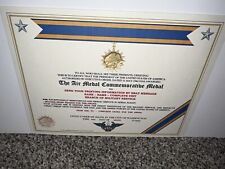 THE AIR MEDAL COMMEMORATIVE CERTIFICATE ~ W/PRINTING T-1 picture