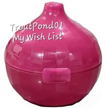 TUPPERWARE Forget Me Not Onion Keeper Red Purple Storage Container New picture