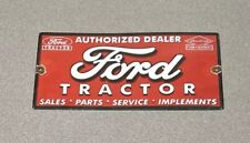 VINTAGE 12” FORD TRACTOR DEALERSHIP MOTOR OIL PORCELAIN SIGN CAR GAS AUTO picture