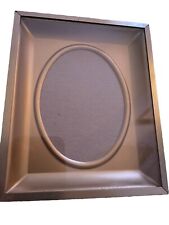 Vintage MCM Gold Finished Recessed Oval Picture Frame ~ 4x5  Glass Dimensional picture