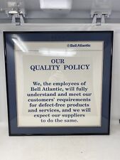 Bell Atlantic Telephone Quality Policy Framed Print Blue Border Authentic Vtg picture