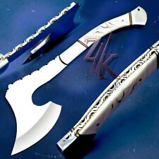 SUPERB CUSTOM MADE D2 TOOL STEEL,HATCHET, TACTICAL, COMBAT, SURVIVAL, VIKING AXE picture