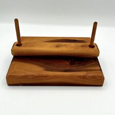 Vintage Wooden Napkin Press Holder Handcrafted Signed Dated  picture