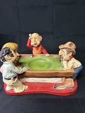 Vintage Prelude Folk Art Creations Chalk-ware 1974 Casino Players Ashtray picture