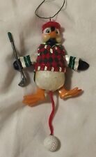 Snowman Golfer Pull-String Christmas Ornament Club Ball Holiday Tree Decor Gift picture