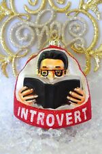 Archie McPhee Introvert Glass Christmas Ornament picture