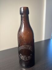 VTG Fitzgerald Bros Amber Blob Beer Bottle Troy, NY picture
