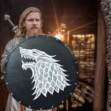 Medieval Designer Games of Thrones Ned Stark oak Dire wolf War Wooden Shield picture