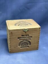 Vintage ROTHSCHILD No 371 Tobacco Jr Ultimate Wood Empty Cigar Box Tongue Groove picture