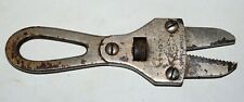 Old WHITMAN & BARNES BULL TERRIER Patented Adjustable alligator Wrench Tool 1901 picture