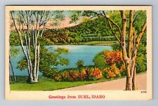 Buhl ID-Idaho, Scenic Greetings, Lake, c1943, Vintage Postcard picture