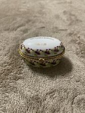 Imperial Porcelain Trinket Box Hinged Lid Oval Luke 1:28 picture