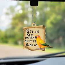 Sun Conure Get In Sit Down Shut Up Hang On Car Ornament, Sun Conure Car Ornament picture