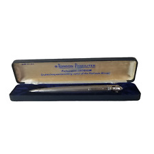 Vintage Ronson Penciliter Lighter Pencil Combo Rhodium-Plated Original Blue Case picture