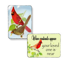 Set of 2 Cardinals Appear Art Print Magnets Memorial Gift Large 3