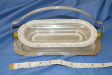 Vintage Clear Glass Relish/Pickle Server with Caddy picture