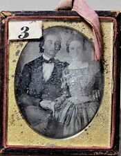 Sealed 1/4 1840s Daguerreotype Married ID'd Couple Waupun Wisconsin Portage Ohio picture