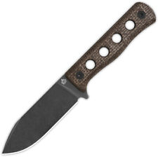 QSP Knife Canary Brown Micarta Black Cr8Mo2VSi Fixed Blade Knife w/ Sheath 155A2 picture