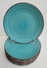 Royal Norfolk Dinner Plates Teal Color Stoneware (8) picture