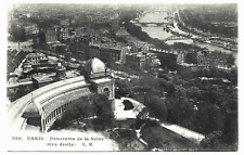 France PARIS Panorama de la Seine Aerial View City River Vintage French Postcard picture