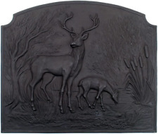 Deer Cast Iron Fireback, Black picture
