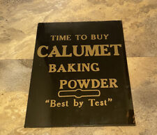 Antique Calumet Baking Powder  Painted Glass New Old Stock Clock Part 8X10 picture