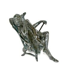 Vienna Bronze Large Monkey Man in a Chair Cigar Lighter picture